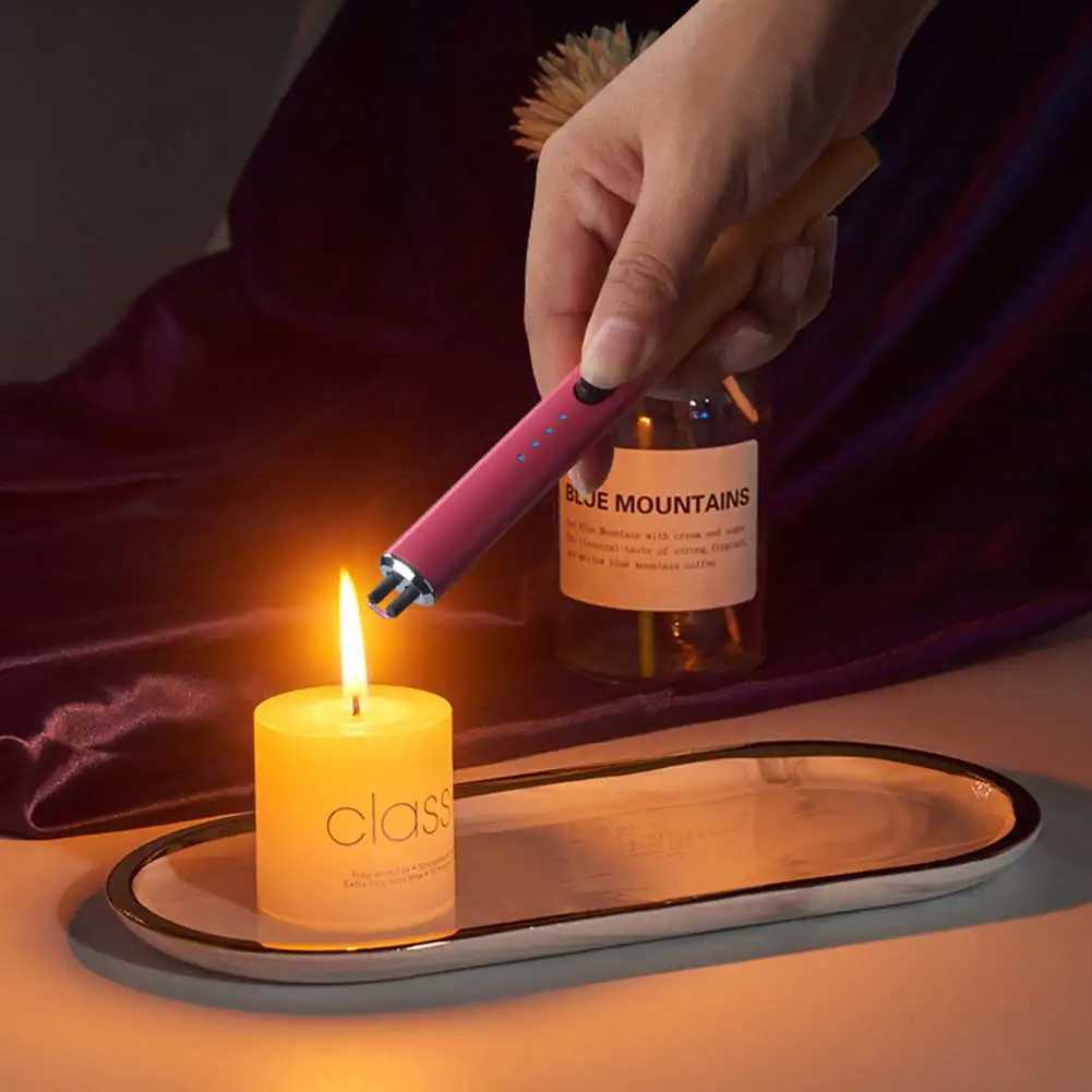 Electric Candle Lighter Rechargeable Flameless Plasmas Lighter Portable Windproof Ignition Tool C251022