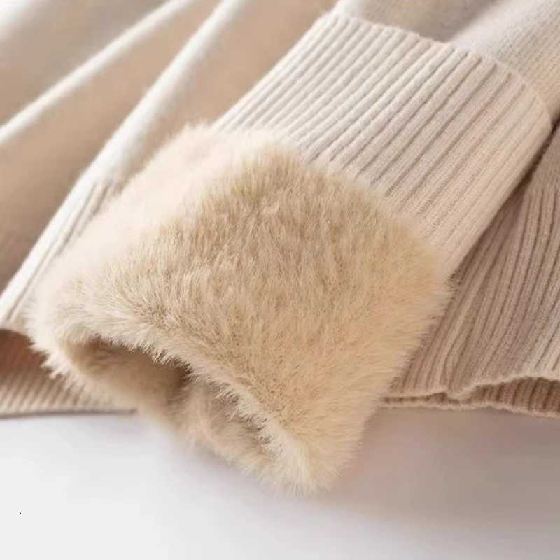 Mens Thermal Fleece Highneck Sweater Winter Turndown Collar Fleecelined Knitted Pullover Casual Keep Warm Thick Bottom TopsXJ251022