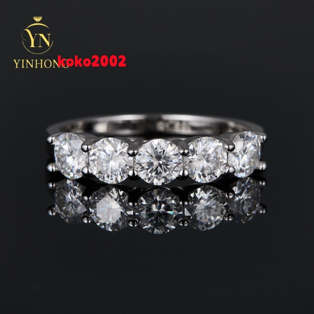 Wholesale High Quality Fashion Women Luxury Fine Jewelry 18k Gold Plated 925 Sterling Silver Moissanite Eternity Rings