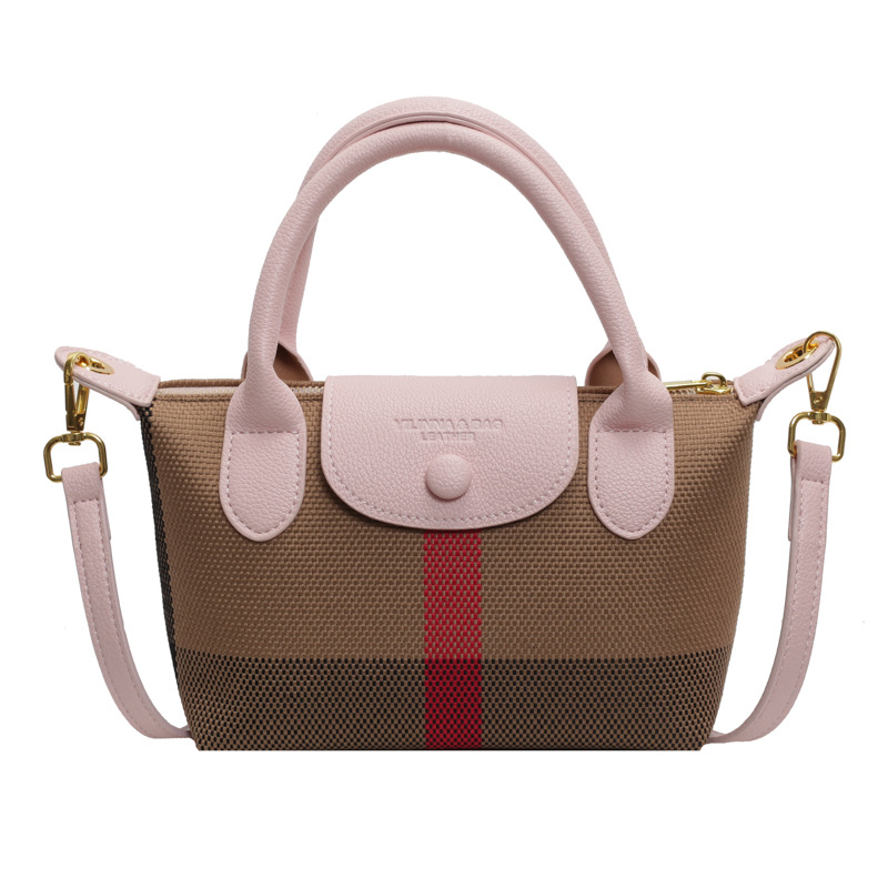 Designer bag free shipping 2025 new fashionable mini leisure Hobos bag retro check plaid tartan trendy cross body Bag white pink black brown