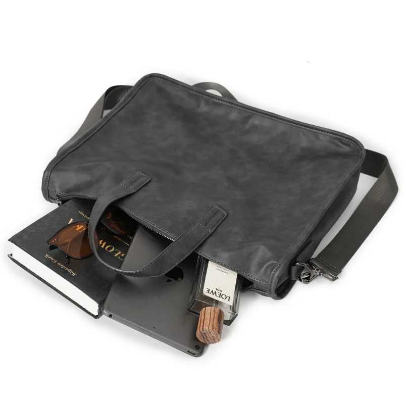 Casual Business Mens Handbag Fashion High Capacity Briefcase with Shoulder Strap Men Crossdoy Bags Luxury PU Leather Laptop Bag W251022