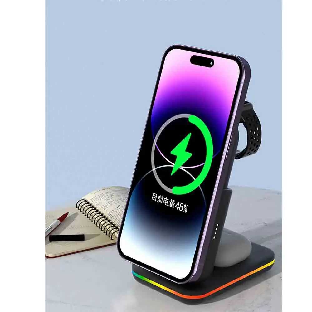 Portable 5000mAh Power Bank 3 in 1 Wireless Charging Station for IPhone IWatch Galaxy Watch for Phones Airpods J251114
