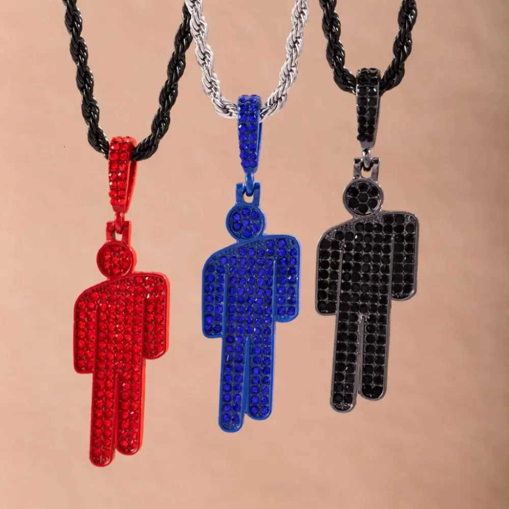 Fashionable Luxury Cartoon OffCenter Rhinestone Pendant Necklace Trendy Hip Hop Unisex Pendants Gemstone Lock Chain U251022