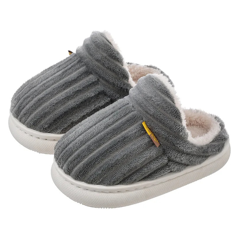 Winter childrens cotton slippers for boys and girls anti slip warm bags parentchild fuzzy plush home baby 251022
