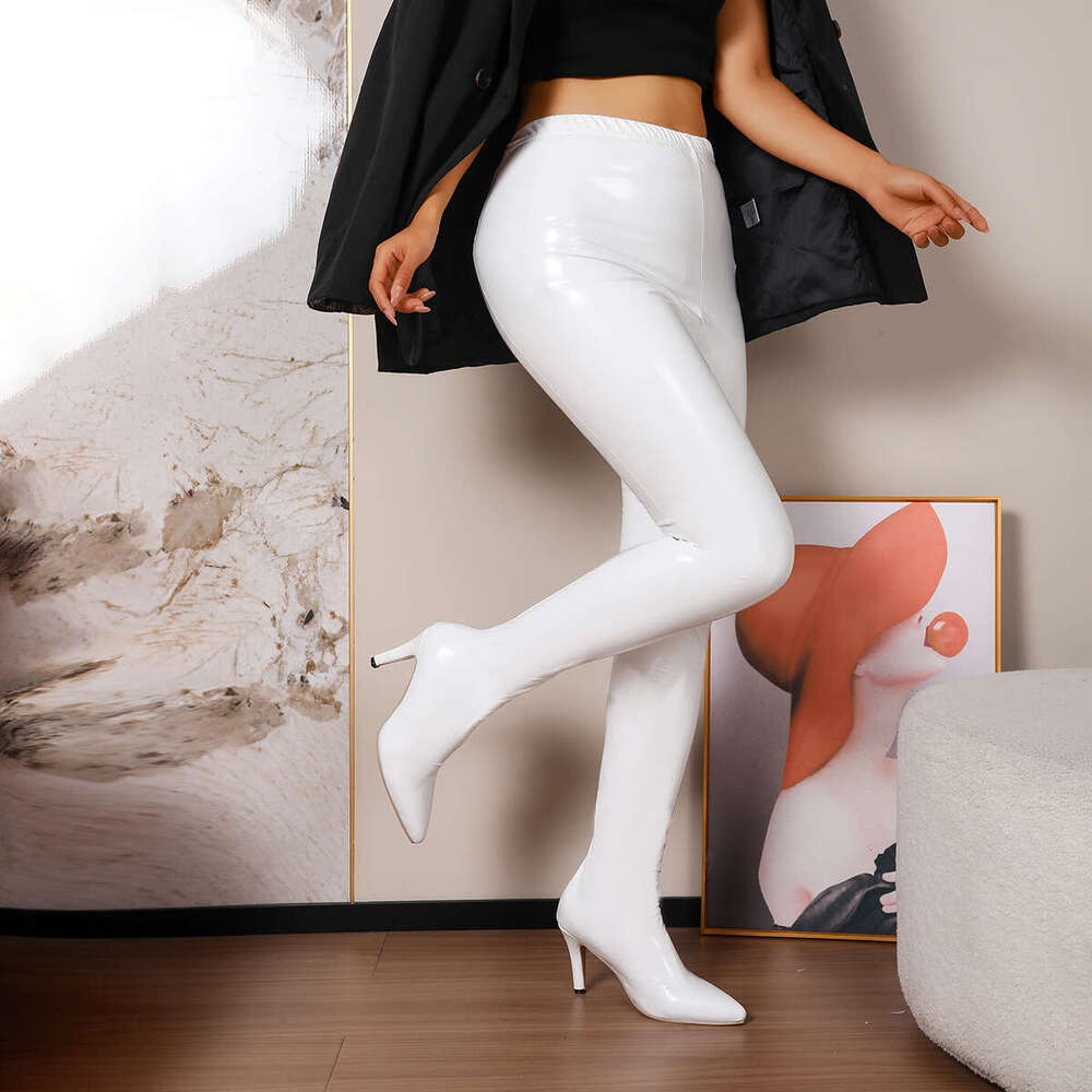 Women's Cover-Like High-Heel Pointed-Toe Solid Color Glossy Clear Toe Heel, Slip-On Mule Dresses, Pants Jumpsuits Comfortable Durable Rubber Sole