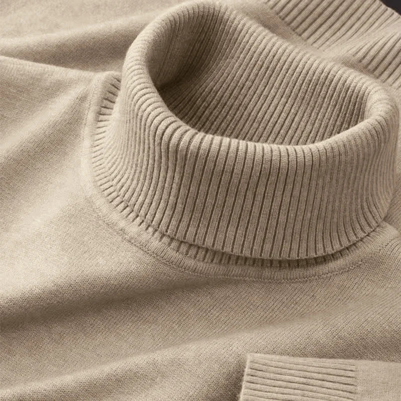 2025 Mens Knitted Sweaters Solid Color Turtleneck Breathable Pullovers Warm Outdoor Basic Streetwear autumn Business Tops 251021