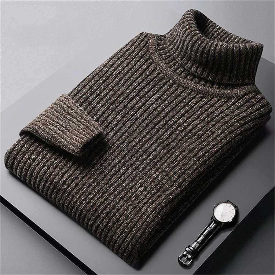 2025 New Mens Thick Warm Sweater Winter Knitted Turtleneck Pullovers Male High Neck Solid Slim Fit Soft Sweaters for Men TopsXJ251022