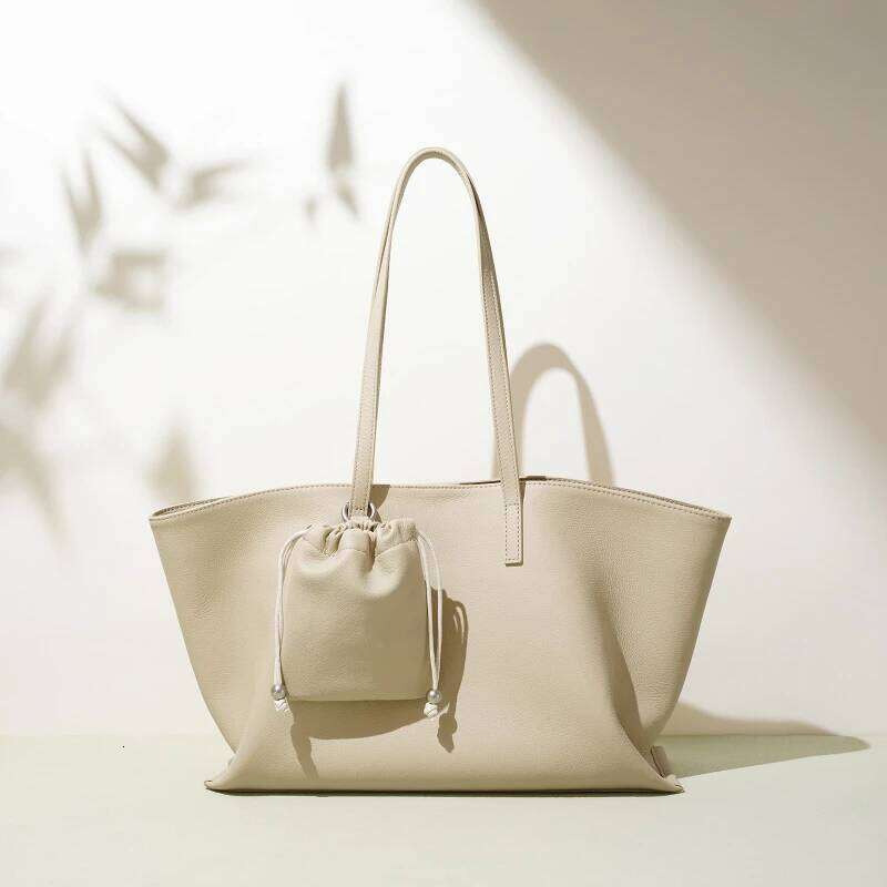 Korean Style Women Genuine Leather Shoulder Bags 2025 New Trendy Large Capacity Versatile Casual Single Female Tote Bag Purses Mdng251022