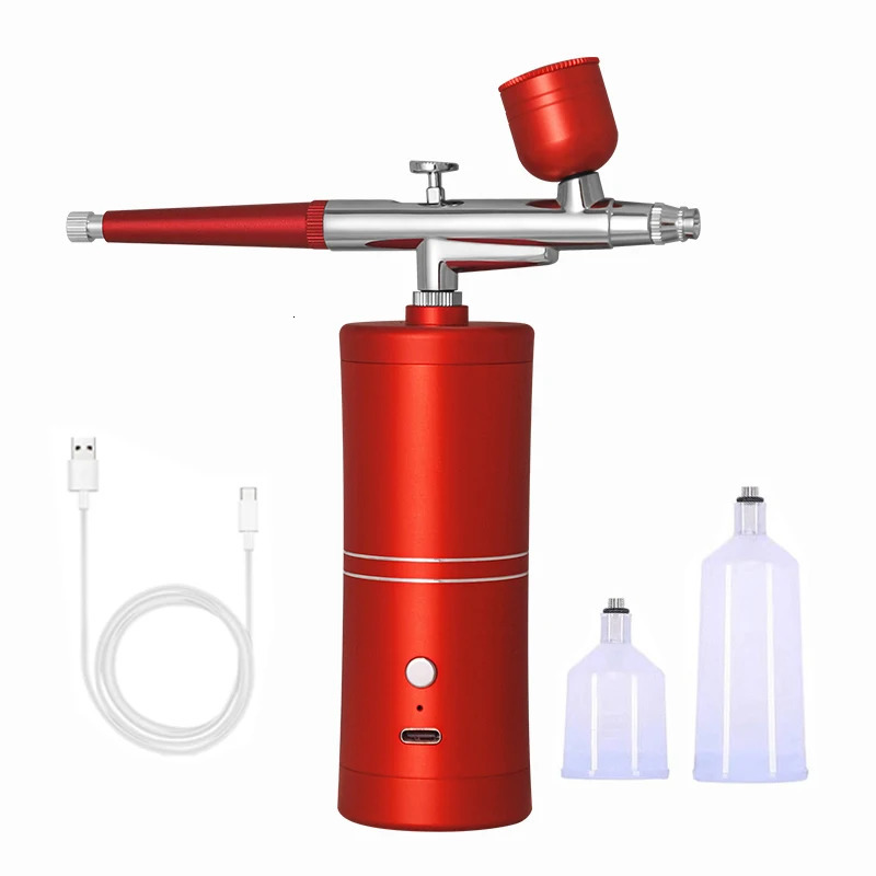 Airbrush Nails with Compressor Portable Airbrush For Nails Art Paint Craft Cake Decoration Nano Steam Gun Spray Compressor 251015