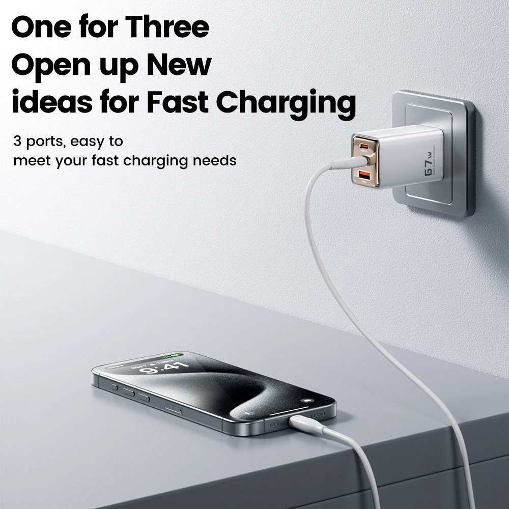 Toocki 67W GaN Charger USJP Plug PSE PD 65W Fast Charging for Macbook Tablet iPhone 16 15 14 13 12 Pro Max Smasung S24 S23 S22 J251114