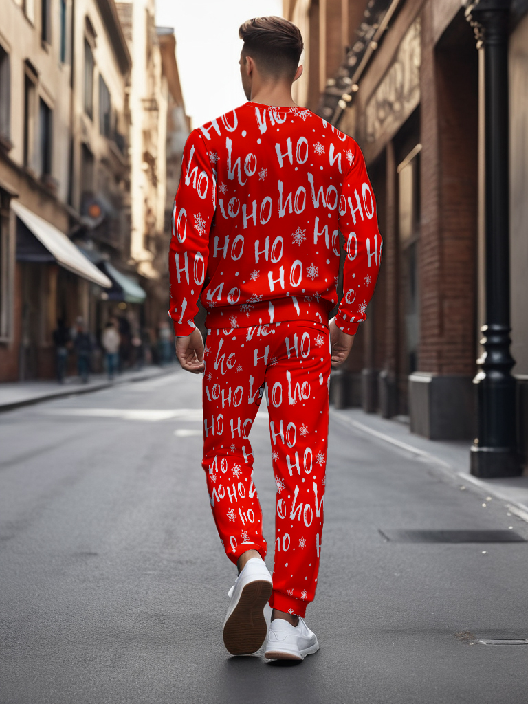 Men's Brown Knitted Cotton Blend Long Sleeve Round Neck Sweatshirt Ankle-Length Casual Outdoor Comfortable T-Shirt - YLWY00189