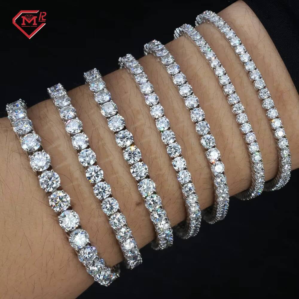 3mm 4mm 5mm 6mm Tennis Bracelet 925 Silver Iced Out Men Women Moissanite Chain Tennis Bracelets