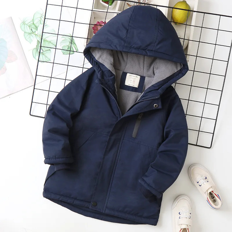 Autumn Winter Children Jacket For Boys Hooded Plus Velvet Thicken Warm Teenage Boy Outerwear Coat 414 Year Kids Parka 251021