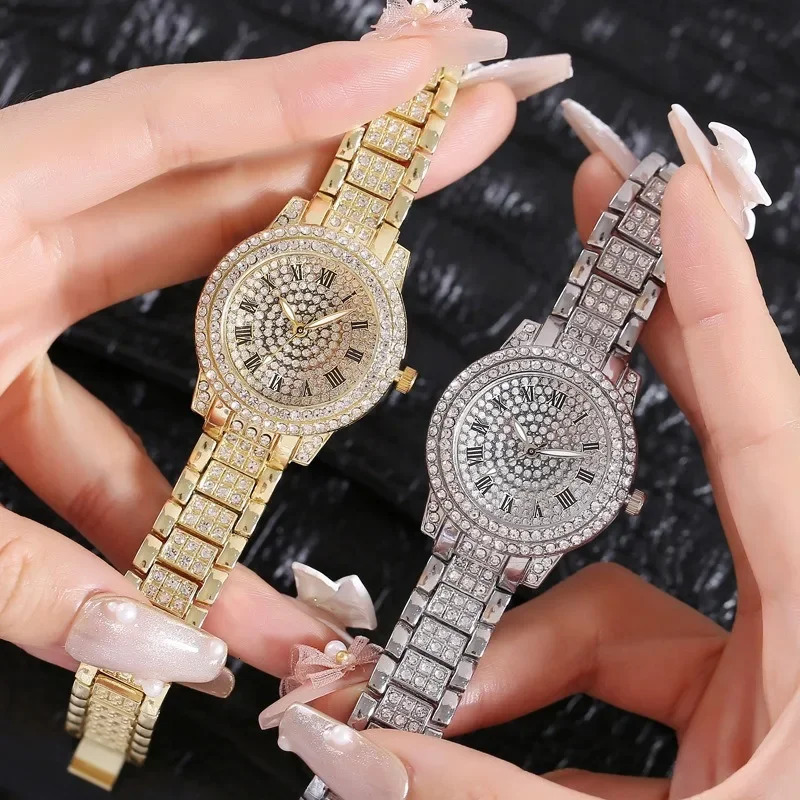 Diamond Watch for Women Elegant Quartz Steel Bracelet Watches Ladies Zircon Crystal Fashion Wristwatch Clock 251021