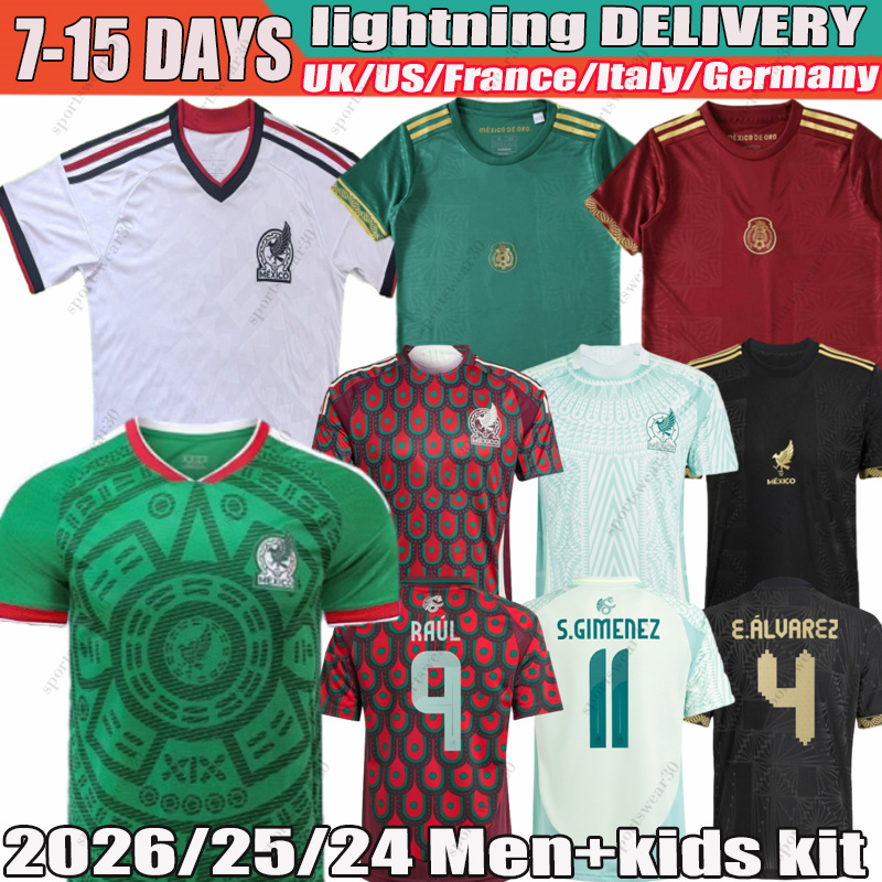 2026 25 24 Mexico Soccer Jerseys S.GIMENEZ A.VEGA RAUL E.ALVAREZ C.MONTES O.PINEDA R. ALVARADO Football Shirt Men Kids kit Kits Unifor