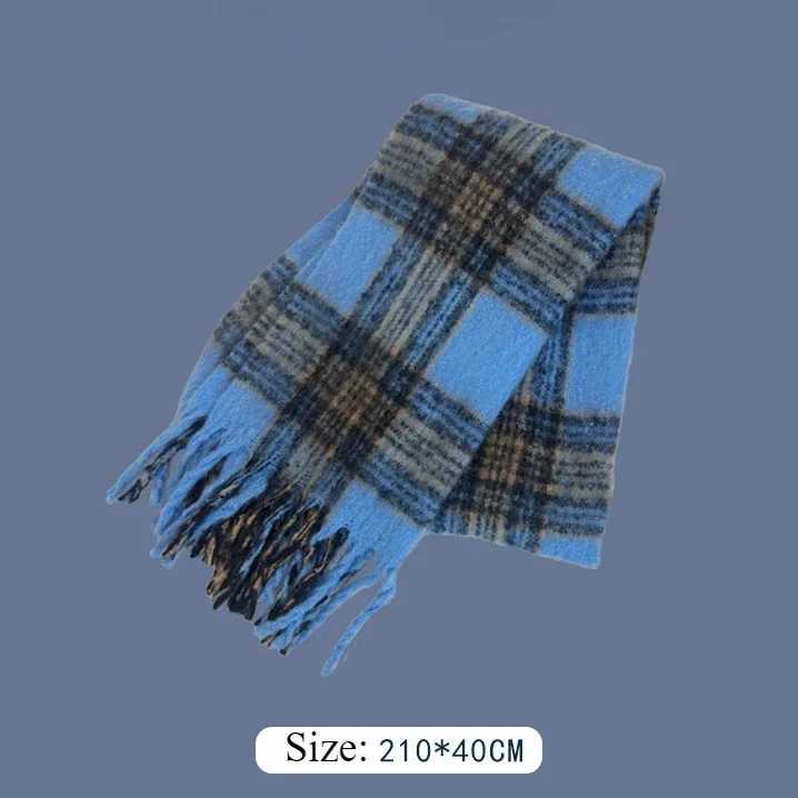 Klein Blue New Atmosphere Scarf Womens Winter Shawl Thickened Warm Trend Versatile Scarf Mens Christmas J251022