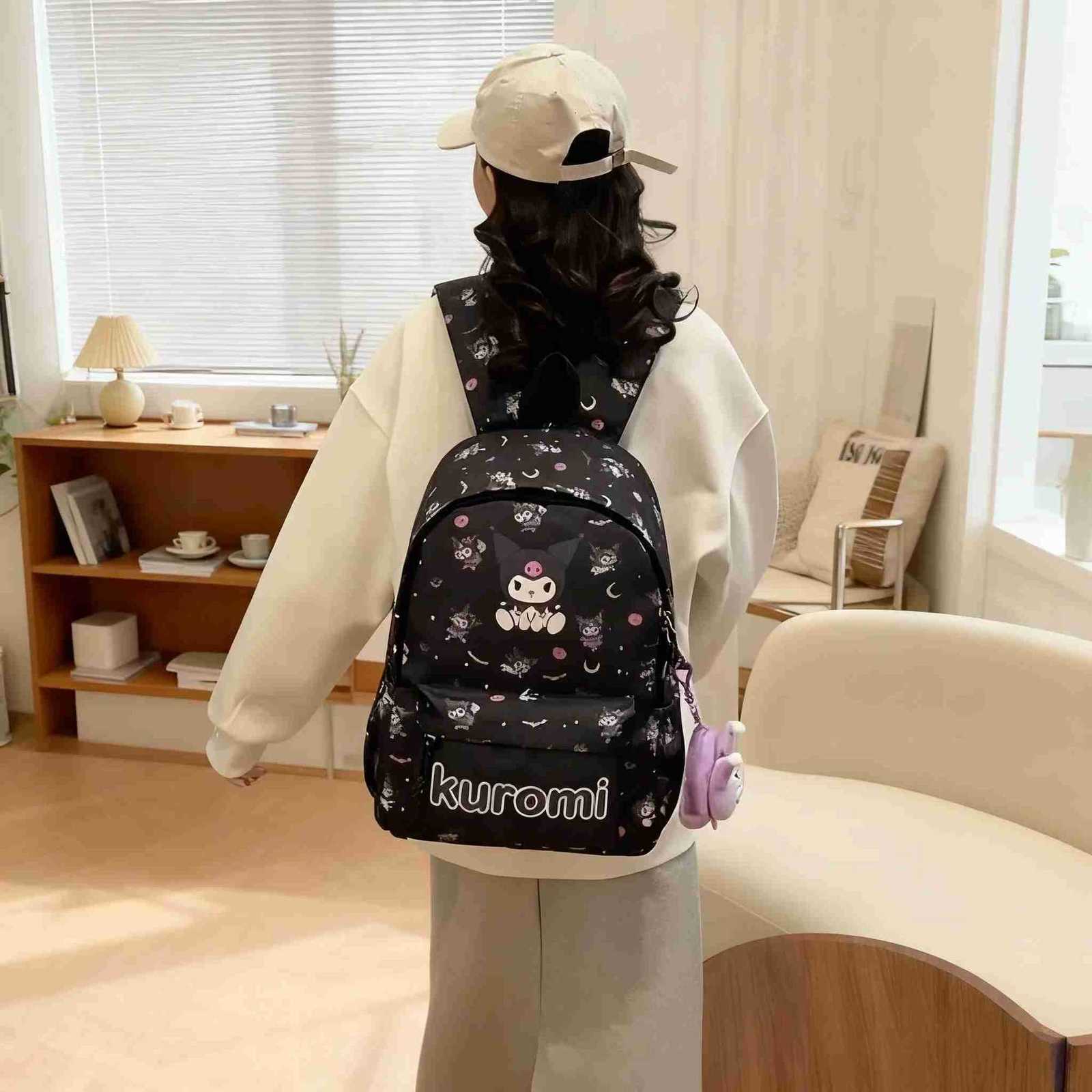 Sanrio 2025 New Kuromi Melody Backpack Korean Edition Casual Cute Cartoon Large Capacity Wear resistant Backpack L251022