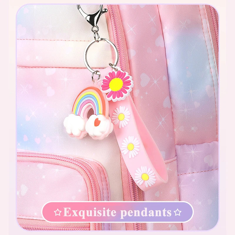 Beautiful Backpack for Girls Kids Fashion Primary School Cute Beautiful Travel Students Bag Pink Large Capacity 251021