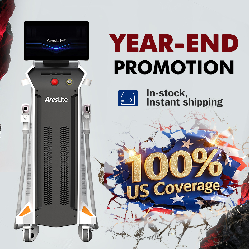 AresLite Diode Laser Hair Removal Machine USA stock with 4 Wavelength Skin Rejuvenation Bikini Hair Reduction Device