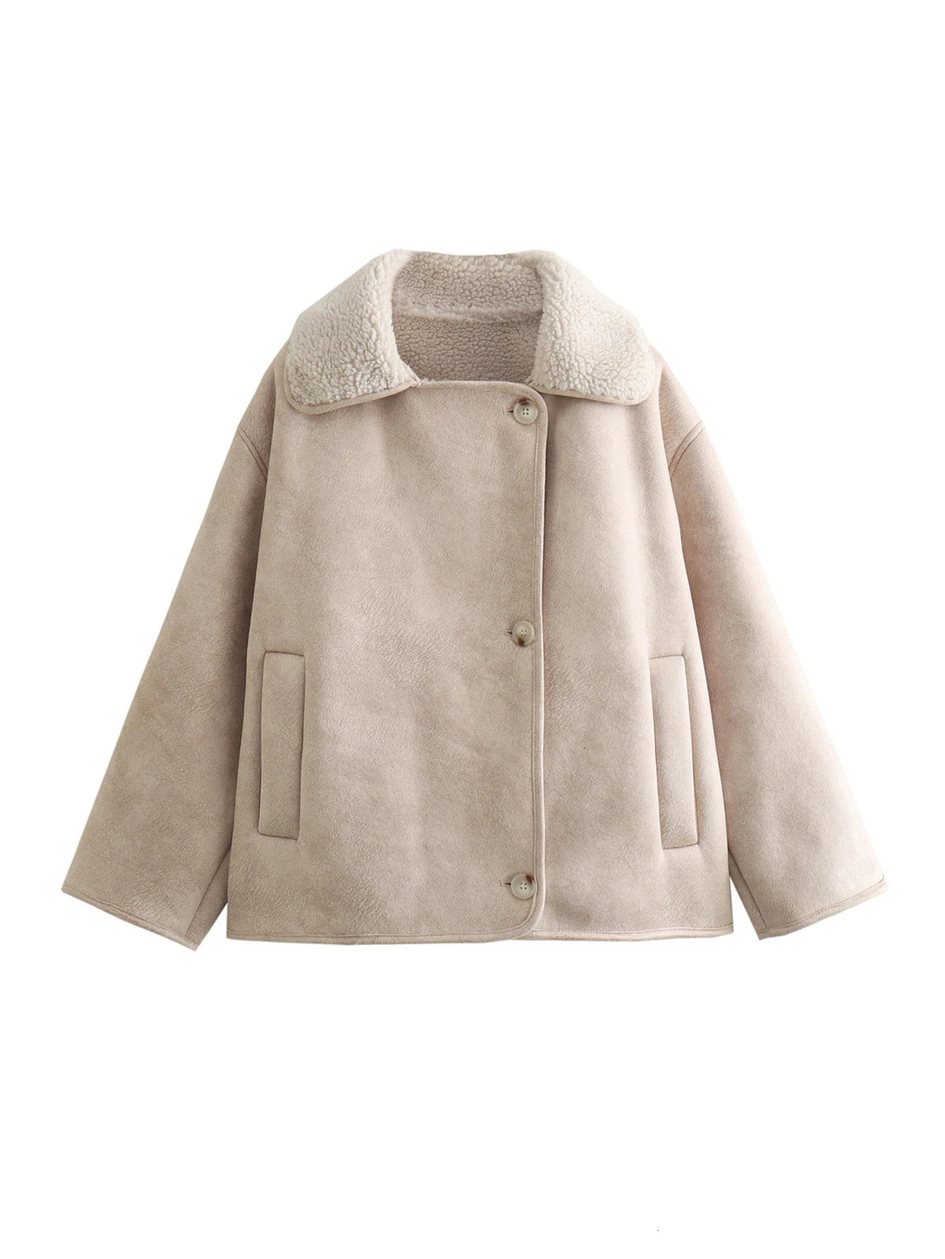 autumn and winter European American collar fur integrated suede velvet warm jacket for women 251017