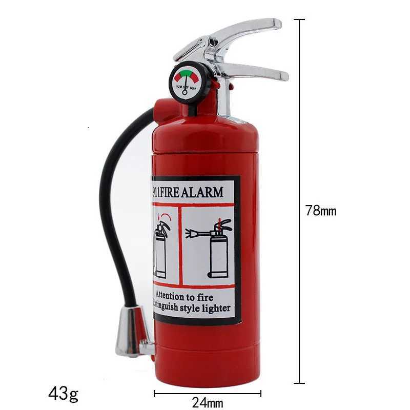 New Fire Extinguisher Torch Lighter Metal Flash Light Free Fire Butane Gas Pipe Lighter Unusual Inflated Cigar Cigarette Lighter C251022