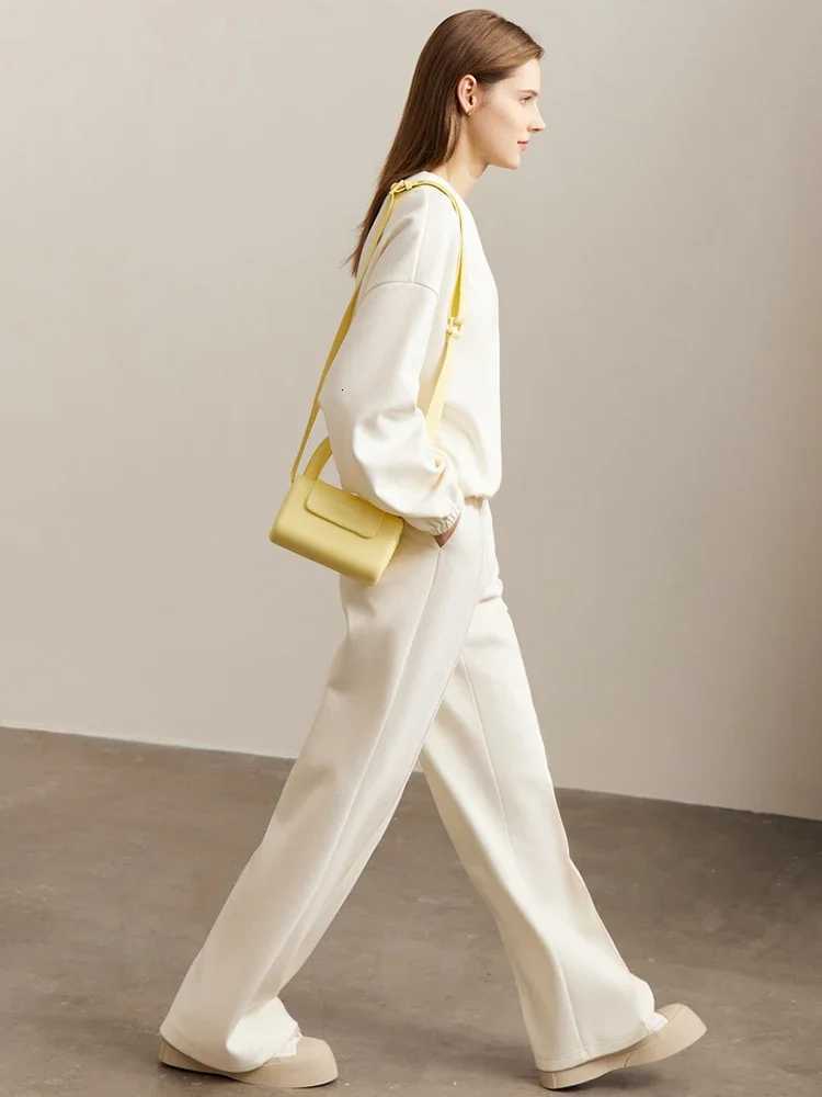 AMll Minimalism Women Tops 2025 Spring Elegant Commuter Fashion Loose Sweatshirs Casual Straight Leg Pants Separately 12241259T251022