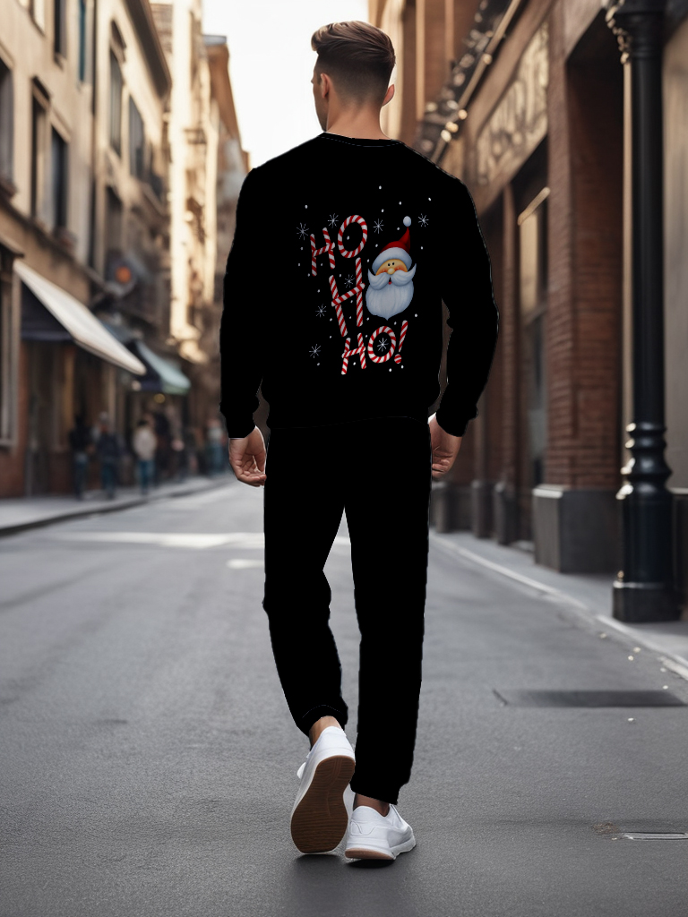 Men's Brown Knitted Cotton Blend Long Sleeve Round Neck Sweatshirt Ankle-Length Casual T-Shirt Comfortable Outdoor Wear - YLWY00168