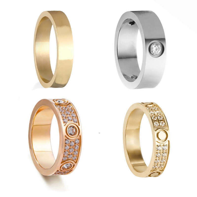 Classic Original Branded Wedding Ring Designer Rings For Women Men Stainless Steel Plated Gold CZ Diamond Ring 4/5mm W Designer Jewelry Woman Christmas Gift With box