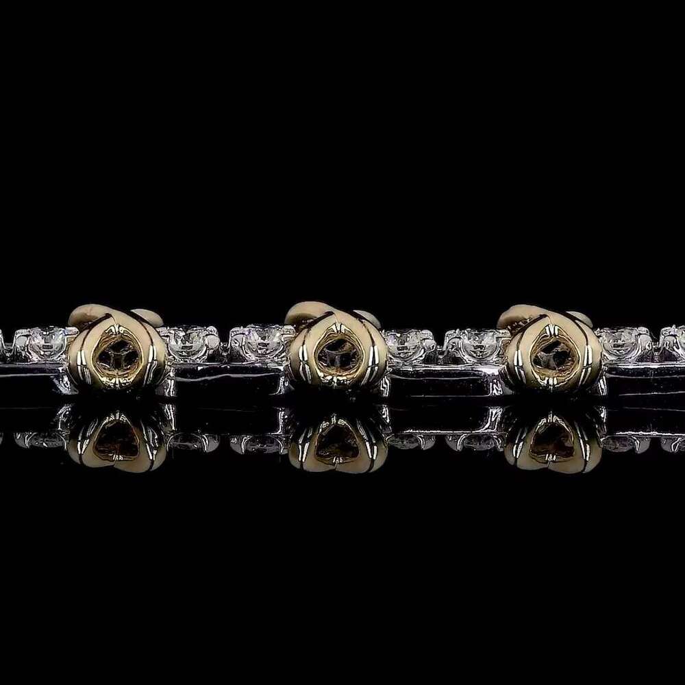 Premium High-Quality Silicon Stone Bracelet 14k Gold Round Brilliant Cut VVS2 Fine Jewelry Women's Gift