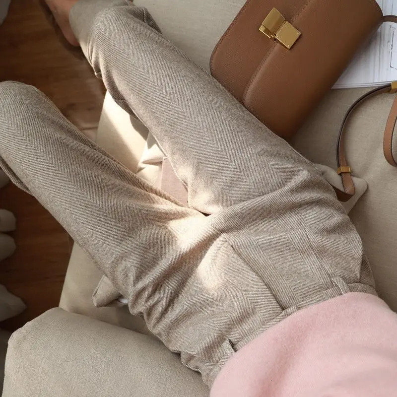 High Waist Women Suit Pants Office Ladies Harem Pencil Pants Korean Fashion Trousers Casual Button Loose Female Khaki Pants 251022
