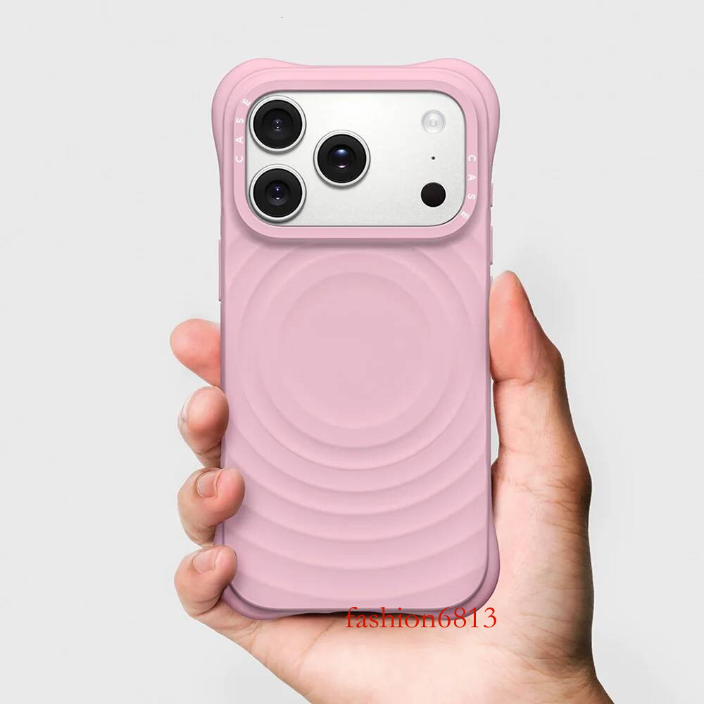 Ripple Silicone Engraved Letters MagSafe Phone Case for iPhone 17 Pro Max 17Pro Magnetic Wireless Charging Anti-fall Cover