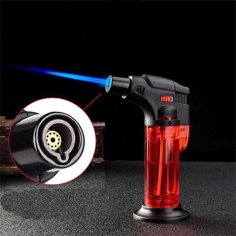 Outdoor BBQ Kitchen Torch Lighter Portable Spray Gun Butane Jet Lighter Windproof Cigar Pipe LighterNO GAS C251022