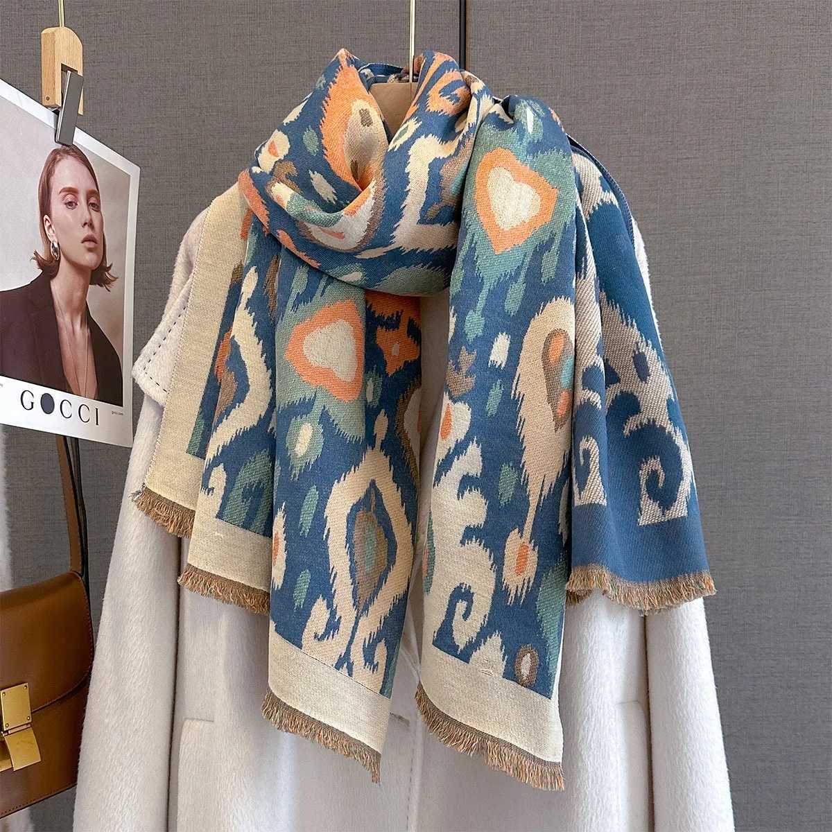 Women Autumn Winter Thick Warm Shawl Wrap Retro Luxury Scarf BigBlanket Bufanda Poncho Echarpe Stoles Coldproof Hijab J251129