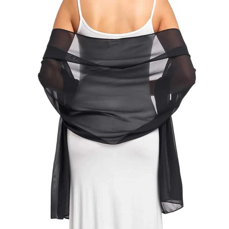 Women Transparent Chiffon Shawl Elegant Soft Silky Breathable Lightweight Wedding Accessory Bridesmaid Evening Dress Wrap J251118
