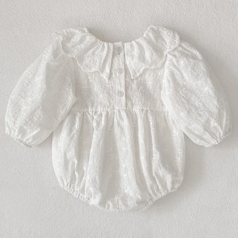 024M Infant Clothes Baby Girls Long Sleeved Jumpsuit Autumn Girl Clothing Cotton Embroidery born Bodysuits 251022