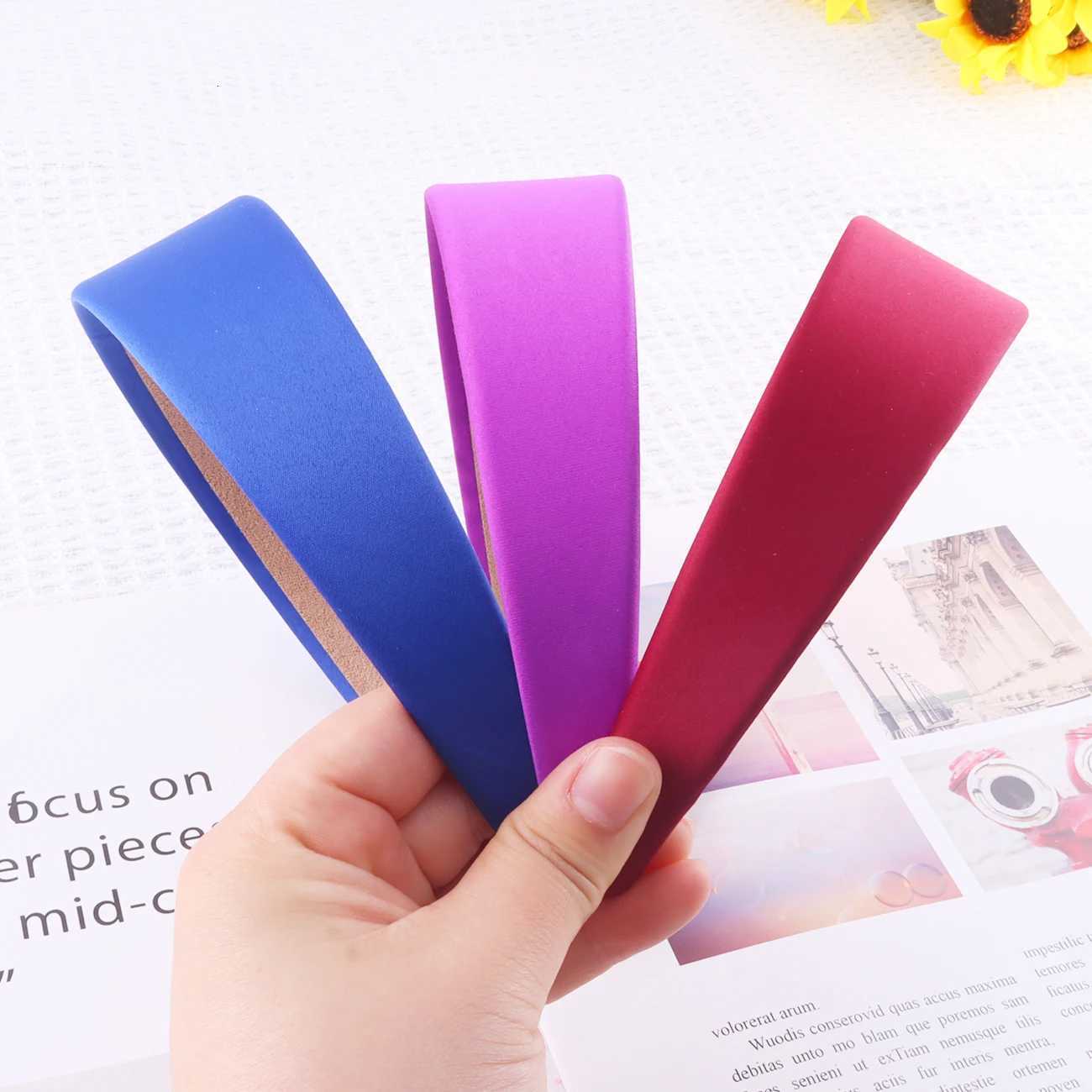 Satin Headbands 15in Plain Headband Nonslip Hair Headband Colorful DIY Wide Headbands for Women and Girls Hairbands V251022