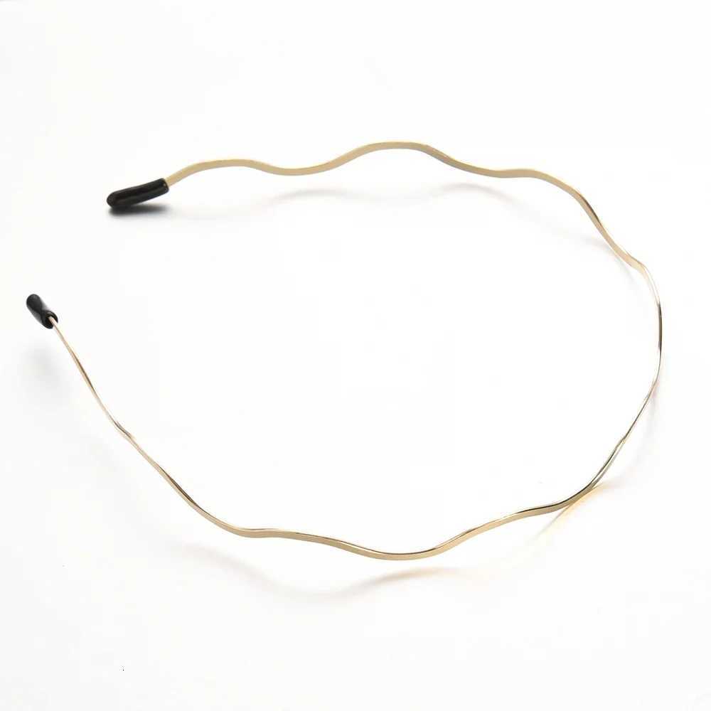2025 New Fashion Women Gold Metal Wave Bending Hairbands Geometric Thin Headbands Elegant Headdress For Daily Party V251022