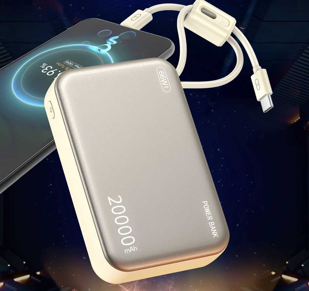 20000mAh 66W Fast Charge Power Bank CCC Chinese Certification with Cable for IPhone J251114