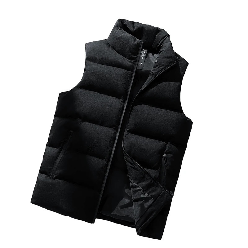 Winter Warm Vest Jacket Men Waistcoat Windbreaker Clothing Vests Puffer Sleeveless Coats Mens Solid Color Down Vest Jacket 251016