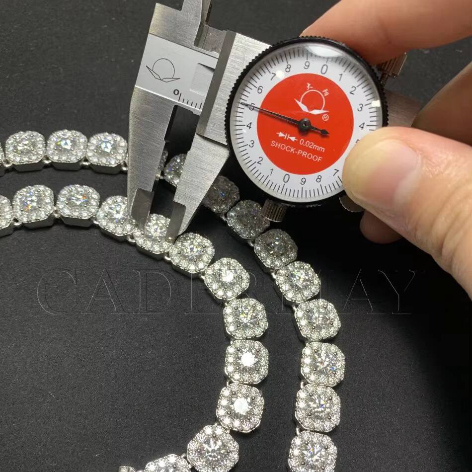 Hip Hop Tennis Necklace 18k Gold Plated Jewelry Iced Out Diamond Clustered Tennis Chain