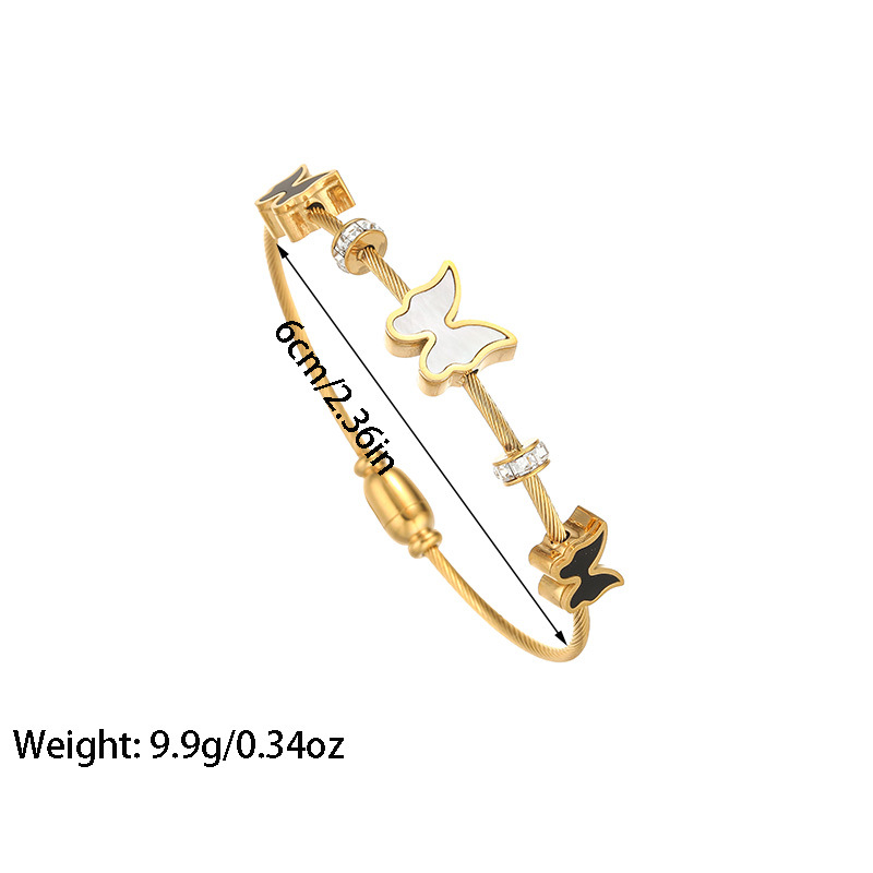 Bracelet designer Minimalist retro diamond studded titanium steel bracelet plated with 18K gold zircon charm bracelet free shipping bracelet for women