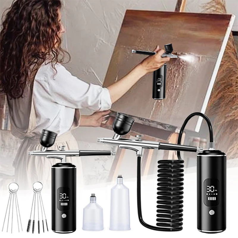 Airbrush with Compressor Airbrush Painting Mini Spray Gun for Painting Wireless Portable Paint Gun Airbrush Kit with Compressor 251015