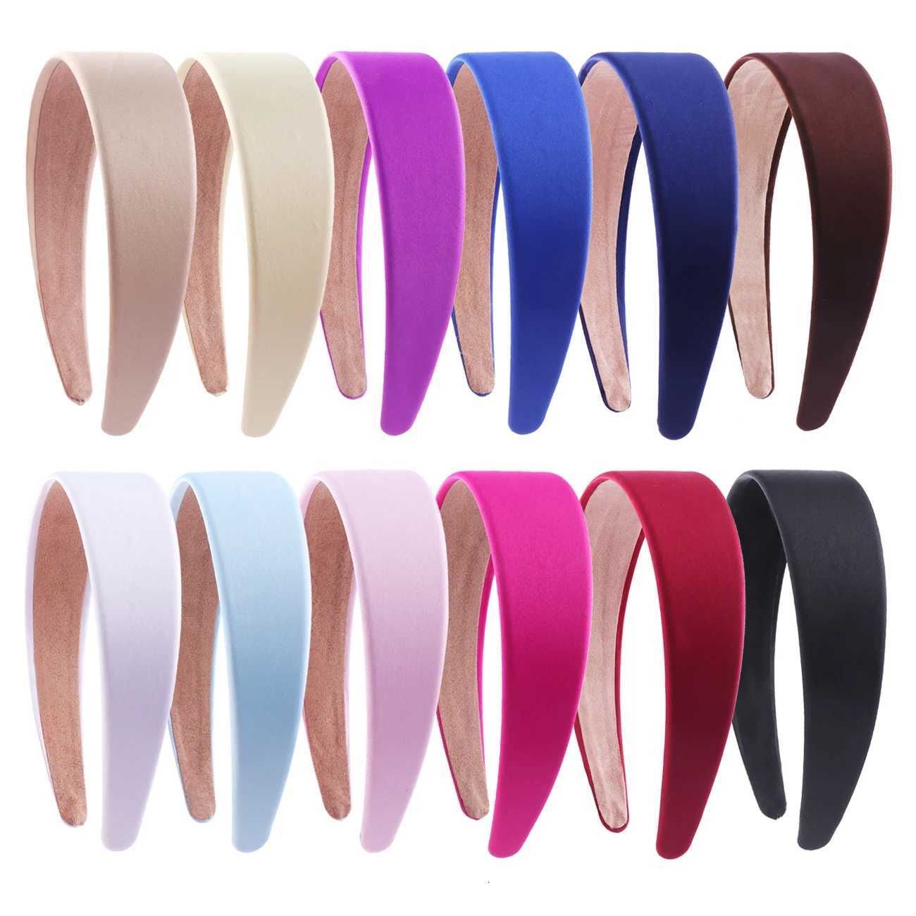 Satin Headbands 15in Plain Headband Nonslip Hair Headband Colorful DIY Wide Headbands for Women and Girls Hairbands V251022