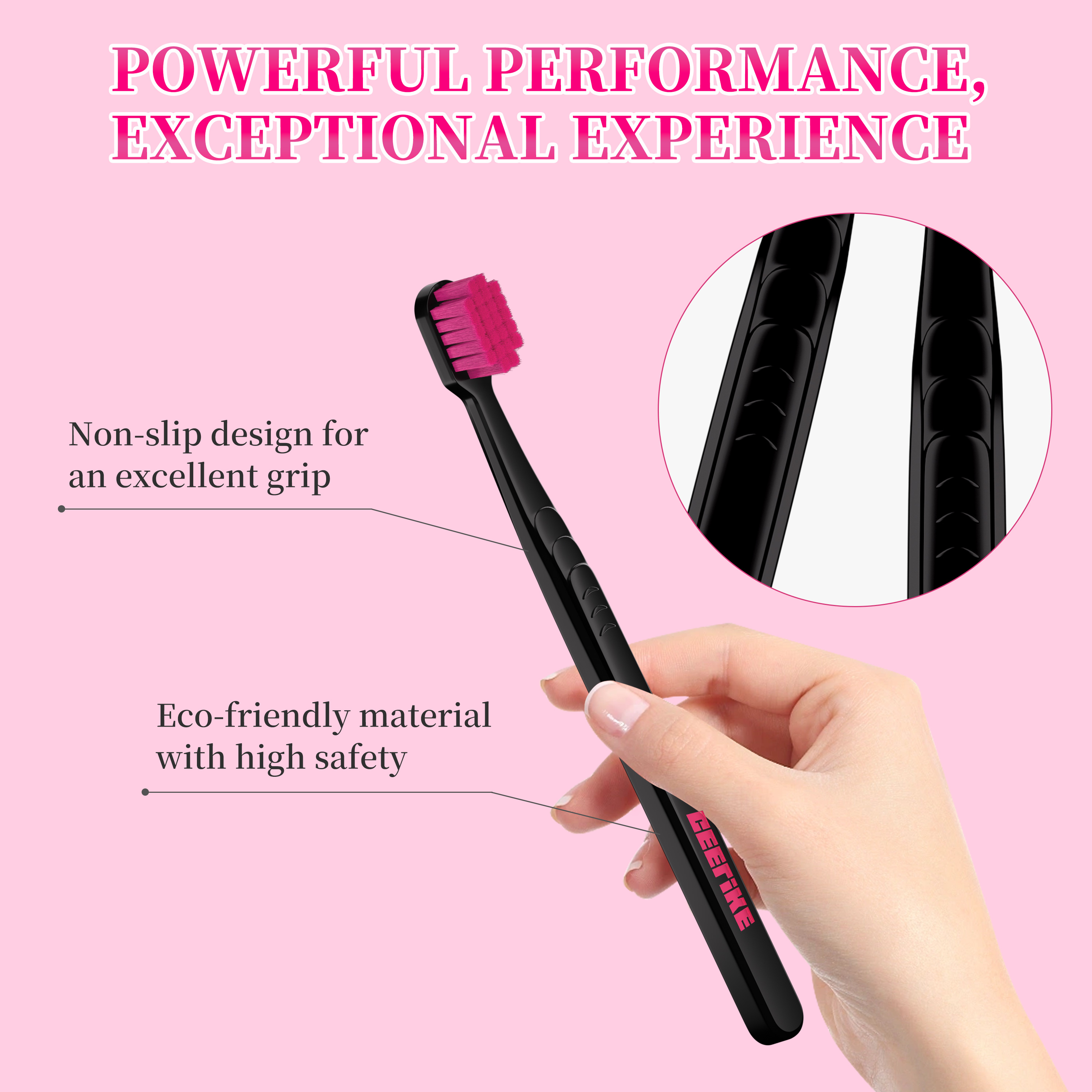 CEELIKE FeatherSoft Toothbrush , Deep Cleaning, Gum Care Softness, BPA-Free, Food-Grade Materials