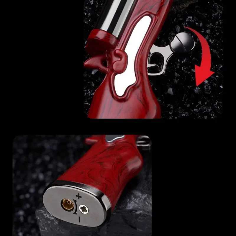 Mini Gun Dual Flames Lighter Refillable Butane Gas Open Flame Lighters Smoking Accessories Gifts For Men Dropshipping Suppliers C251022