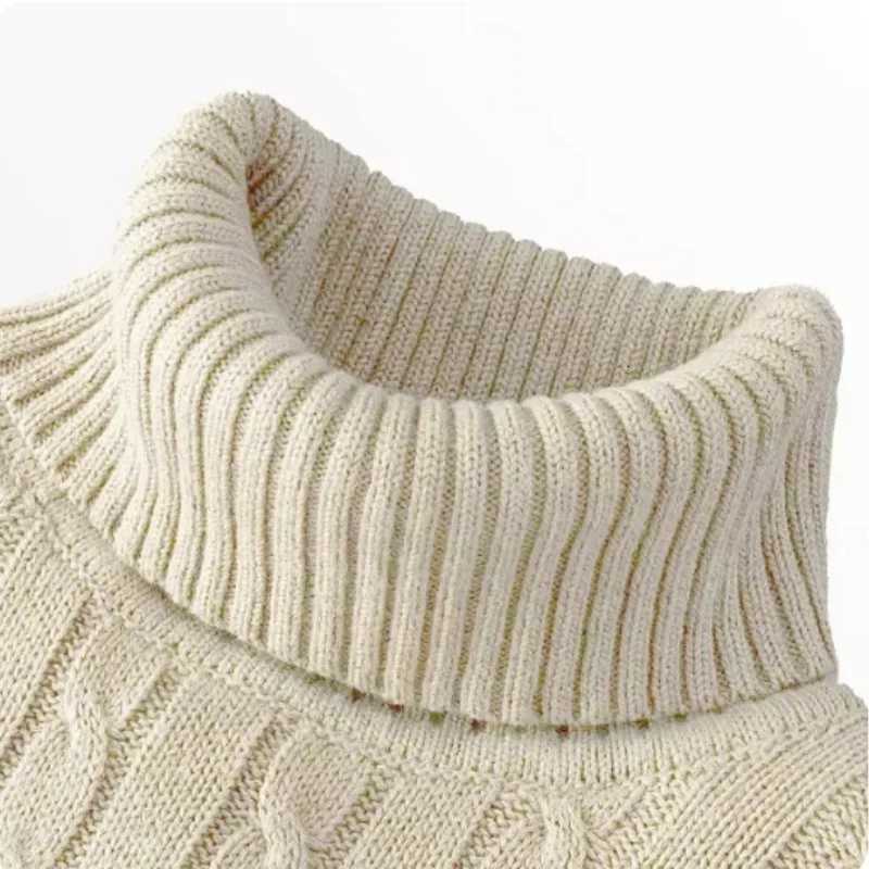 Mens High Neck Sweater Solid Color Pullover Knitted Warm Casual Turtleneck Sweatwear Woolen Mens Winter Outdoor TopsXJ251022