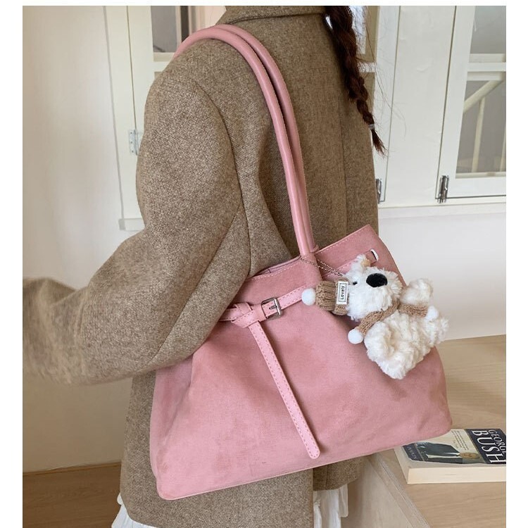 Luxury Brand Designer Bag Suede Bag For Women, Large Capacity 2025 New Autumn Winter Matte Shoulder Bag, High-End Commuter Tote Bag