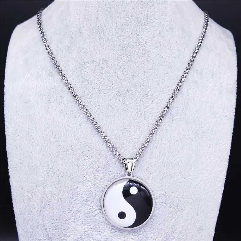 2024 Yin Yang Gossip Stainless Steel Chain Necklace WomenMen Silver Color Statement Necklaces Jewelry cadenas mujer BL20S03 V251022