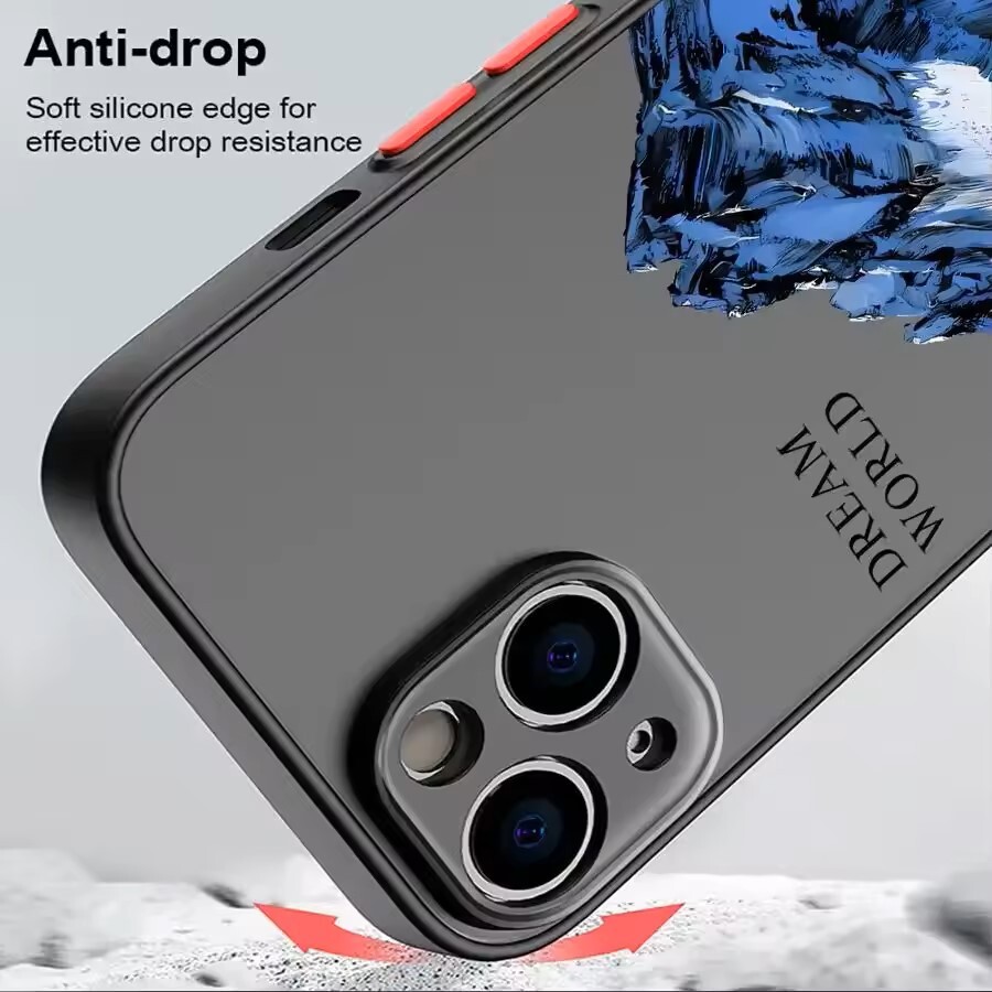 New Men's Fashion Phone Case Compatible with Apple Pro Max Phone Case iPhone Creative Snow Mountain Matte Case Phone Protection Case