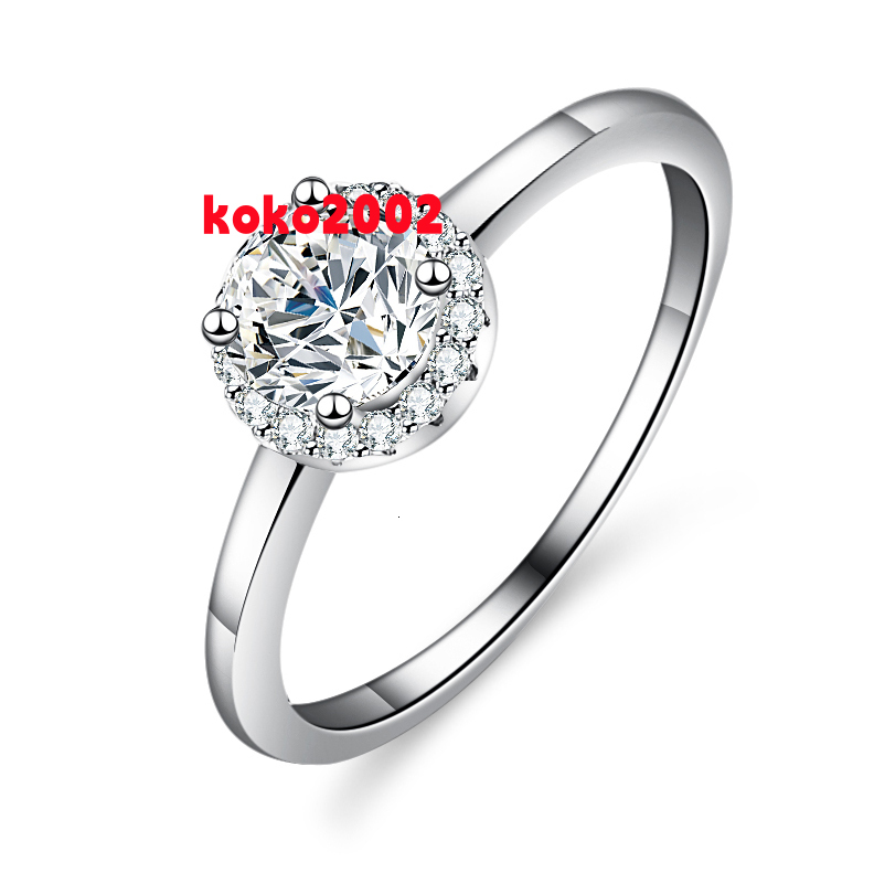 Moissanite S925 Sterling Silver Wedding Rings Engagement Womens Wedding Rings Fine Jewelry Fashion 18k Gold Ring